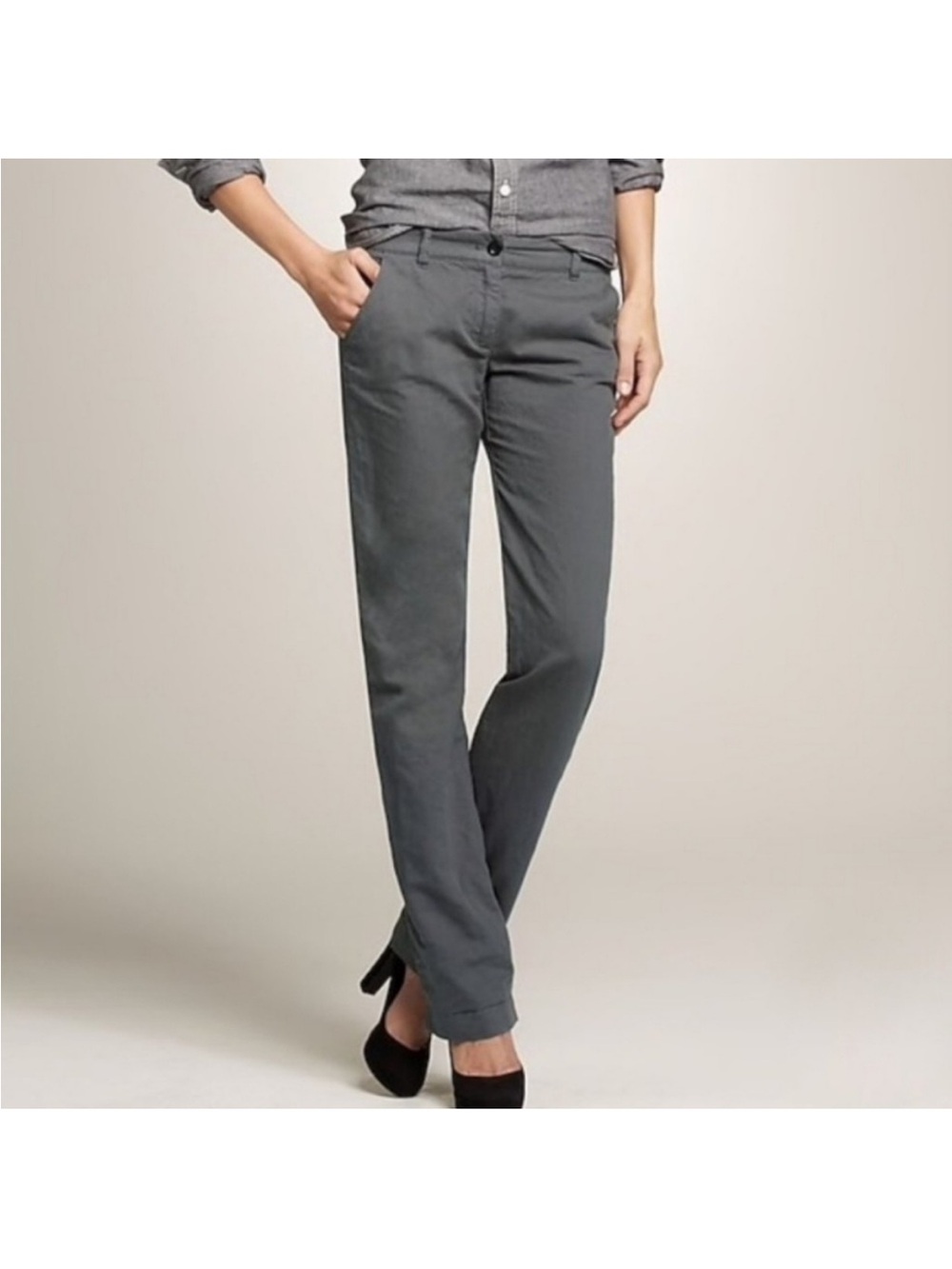 J. Crew Belmarin Gray Straight-Leg Women's Chinos NWT
